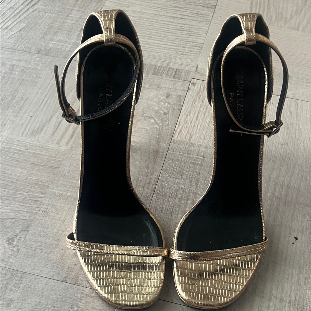 Saint Laurent Metallic Gold Heels